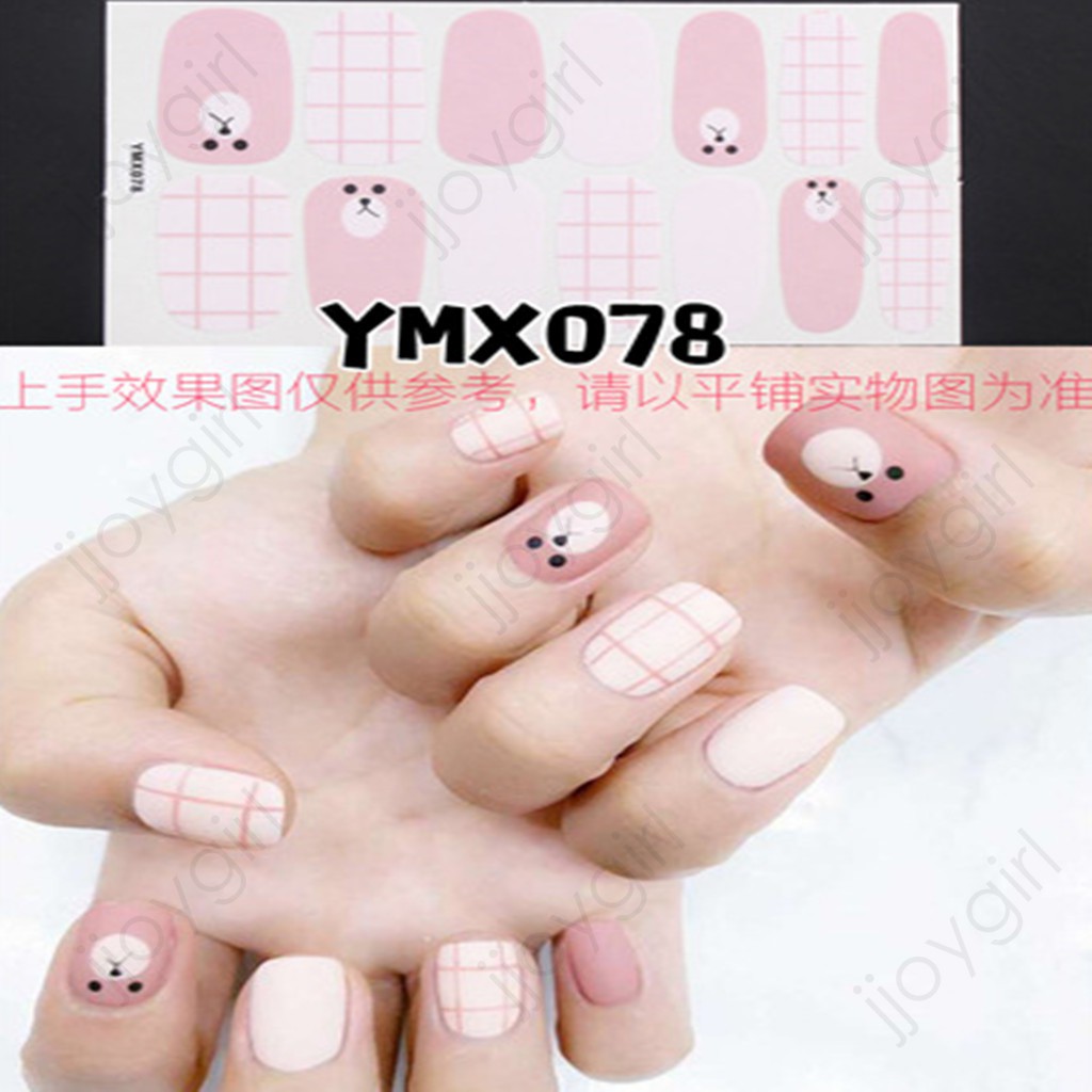 &lt;Jjoygirl&gt;YMX Nail Sticker Motif / Sticker Kuku / Stiker Kuku / Nail Stiker Glitter / Stripes Design