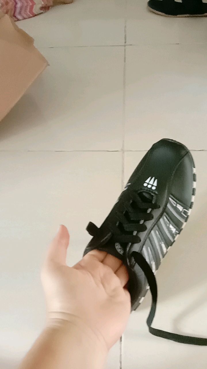 Kano Style Fashion Wanita Pu Striped Leather Casual Lace-up Sneakers