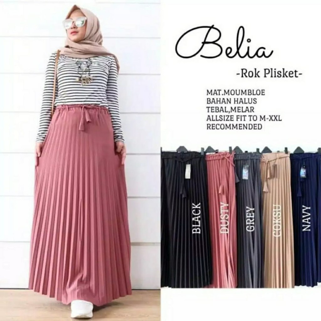 Rok Plisket Premium / Jersey Moumbloe Tali Lepas / belia Pleated Skirt