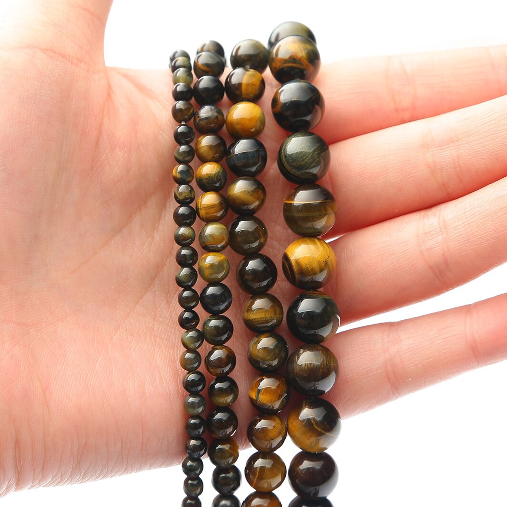 38cm Natural Processing Simulation Amber Round Beads Bracelet 4mm 6mm 8mm 10mm Yellow Blue Amber