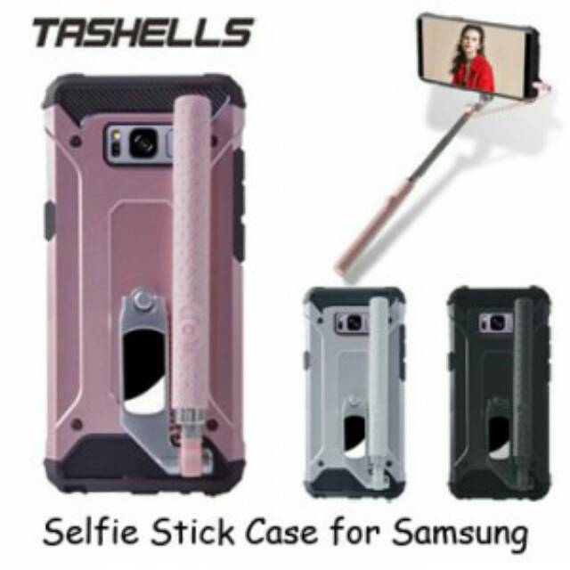 Tashells Built In Selfie Stick Case Wired Samsung S8 Plus +