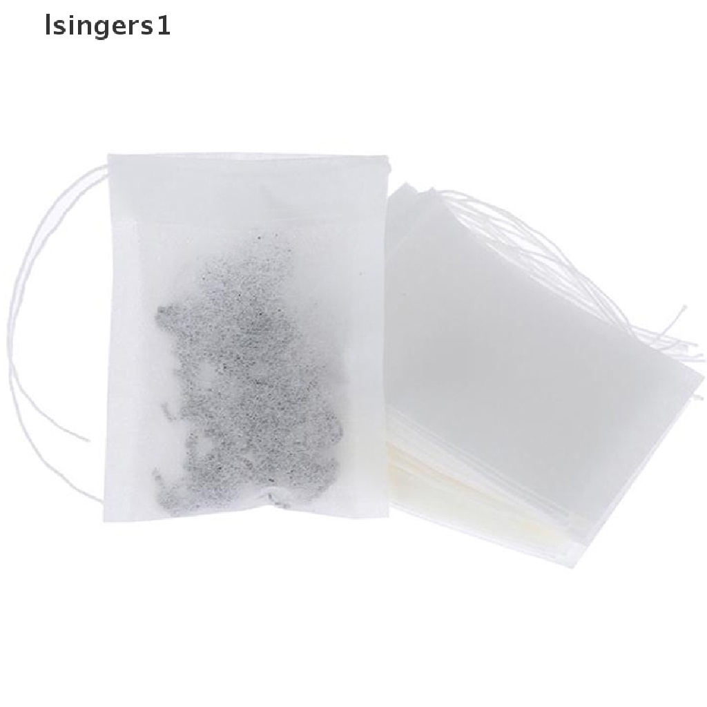 (lsingers1) 100pcs / Lot Kantong Filter Teh Herbal Kosong Dengan Tali Serut