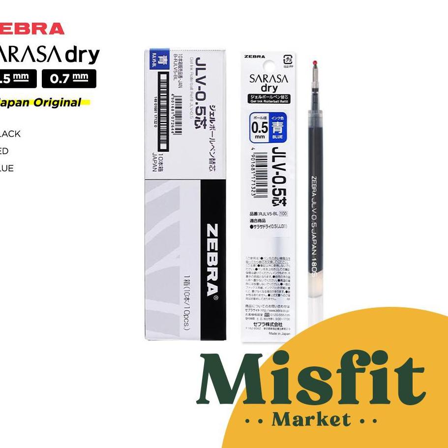 

❤[⚡uper Kejutan]Zebra RJLV4 RJLV5 RJLV7 Refill for Sarasa Dry Gel Pen 0.4 0.5 0.7 mm Isi Ulang Pulpen