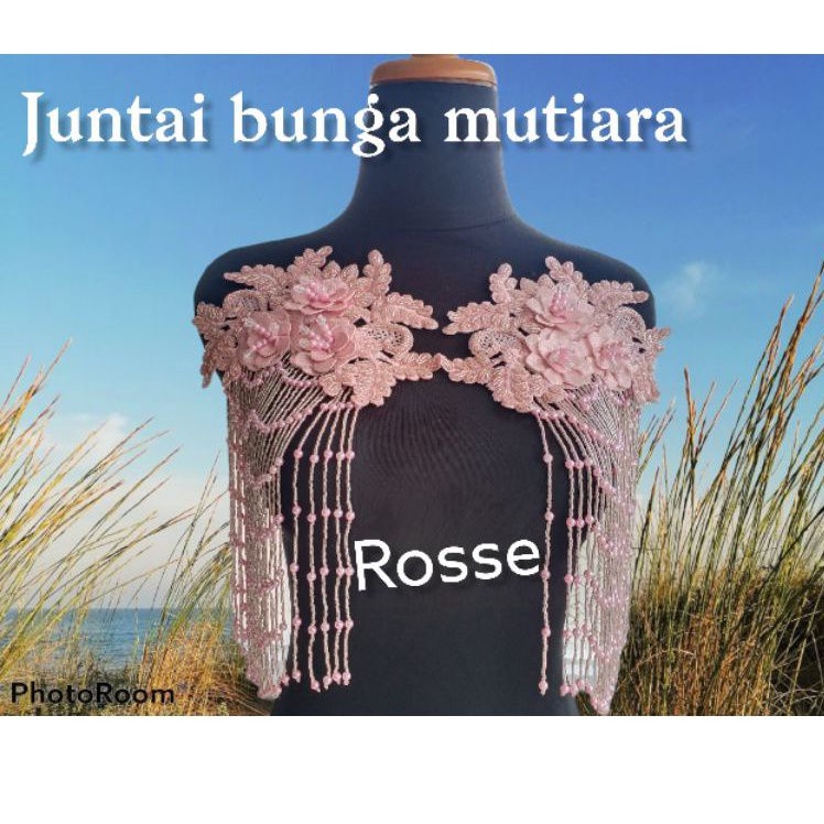 Renda juntai 3D *motif bunga mutiara* aksesoris juntai