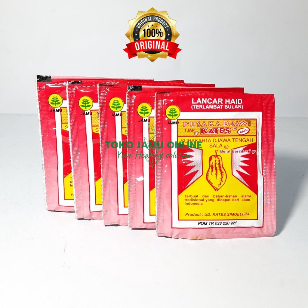 

Jamu Kates Herbal Pelancar Terlambat Bulan Melancarkan Haid Ampuh Asli BPOM (Isi 10 Sachet)