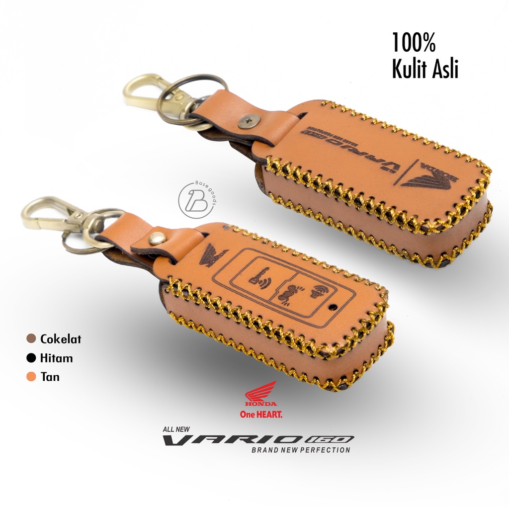 Gantungan Kunci Sarung Remote Case Cover Kunci Smart key Honda Vario 160 Kulit Asli