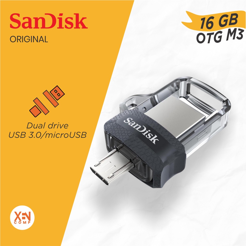 Flashdisk Sandisk OTG M3 Dual Drive 16GB USB 3.0