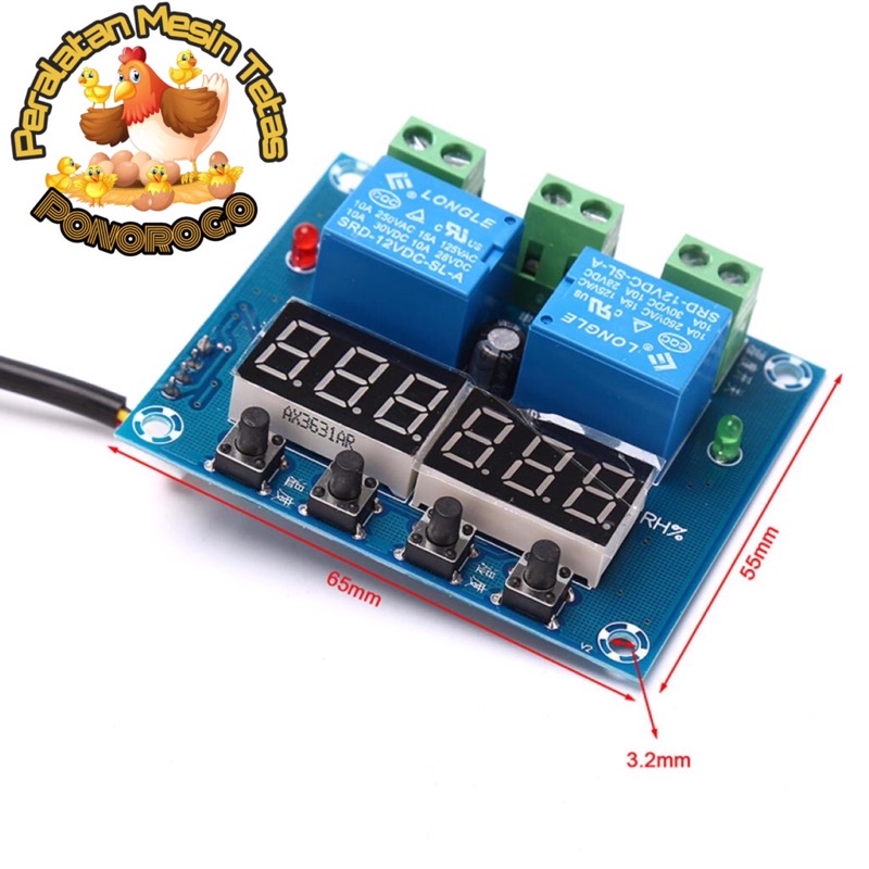 XH-M452 Temperature Humidity Control DC 12 volt Thermostat Hygrostat 12V Suhu Kelembaban M452 Mesin Tetas
