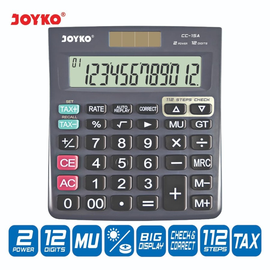 

Calculator Kalkulator Joyko CC-15A 12 Digits Check Correct