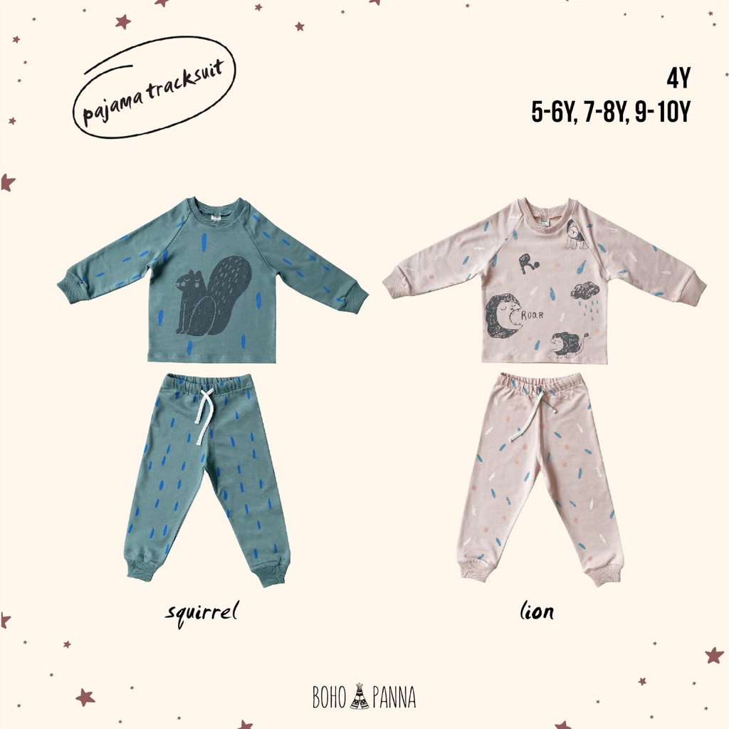 BOHOPANNA PAJAMA TRACKSUIT MARTA PIYAMA BAJU ANAK BOHO BABY 1 - 10 TAHUN