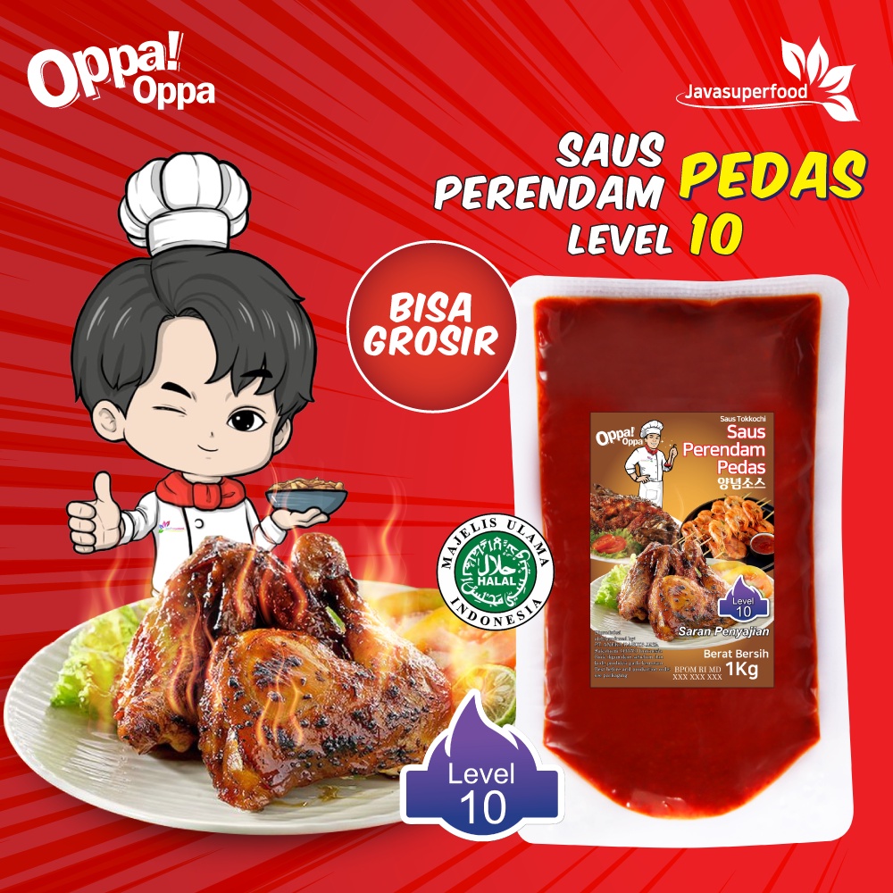 Saus Perendam Pedas Tokkochi Saus Buldak Pedas 1Kg Level 10 Oppa-Oppa