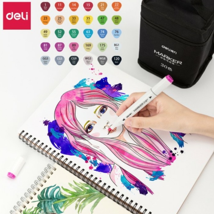 

Buruan Deli Color Marker With Bag 30 Pcs Bergaransi
