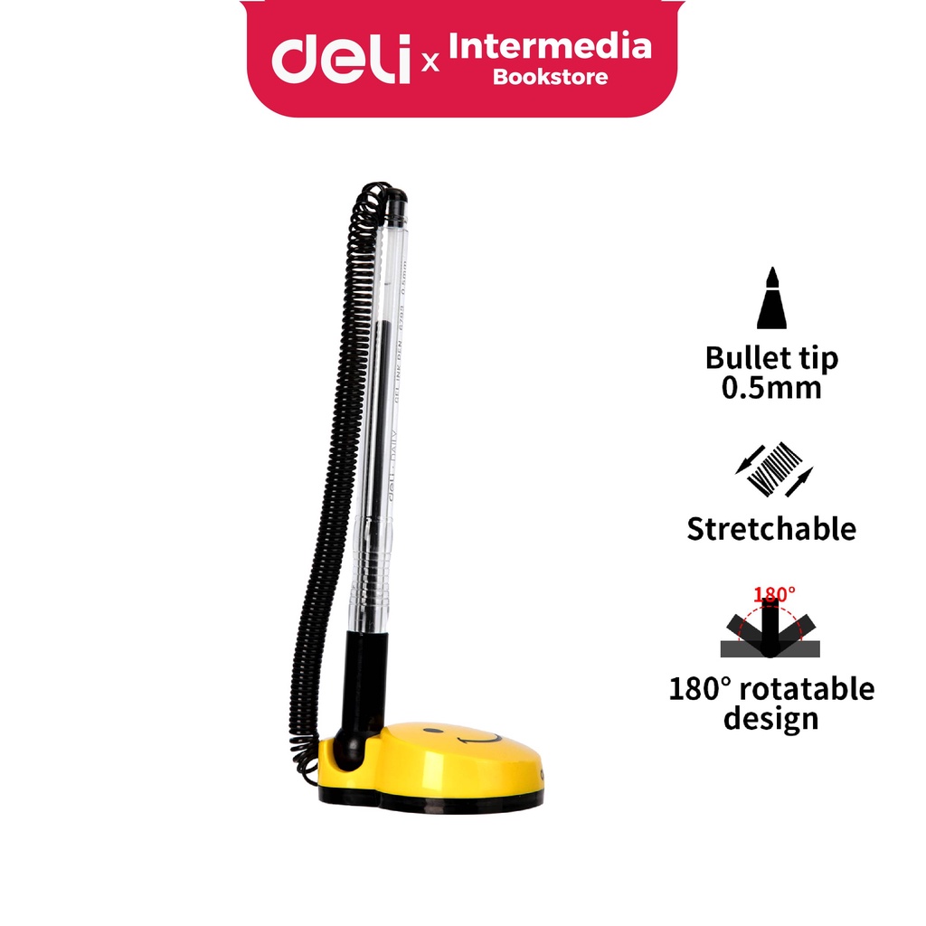 

Deli E6793 Pena Meja Gel Pen 0.5mm Hitam 52 41 142mm