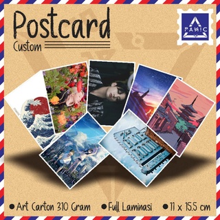 Cetak Kartu Pos Custom Premium | High Quality | Custom Postcard | Full Laminasi