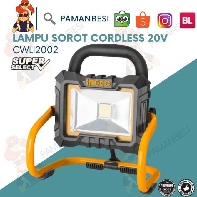 LAMPU SOROT LAMPU KERJA CORDLESS 20V INGCO CWLI2002