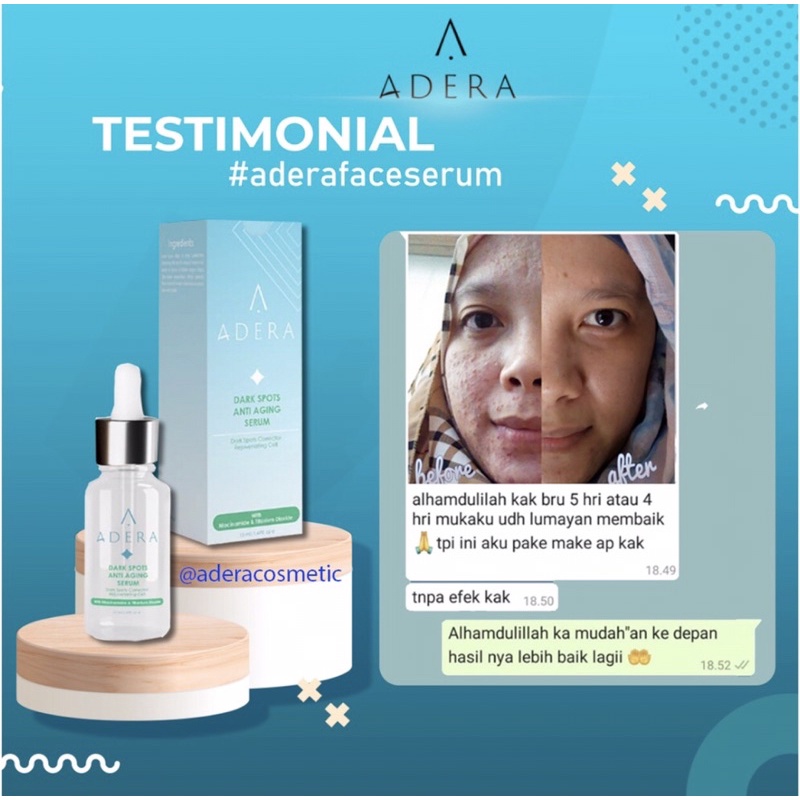 Adera Serum Wajah Glowing Putih Bersih Bebas Jerawat Kusam Flek Bintik Hitam Terdaftar BPOM