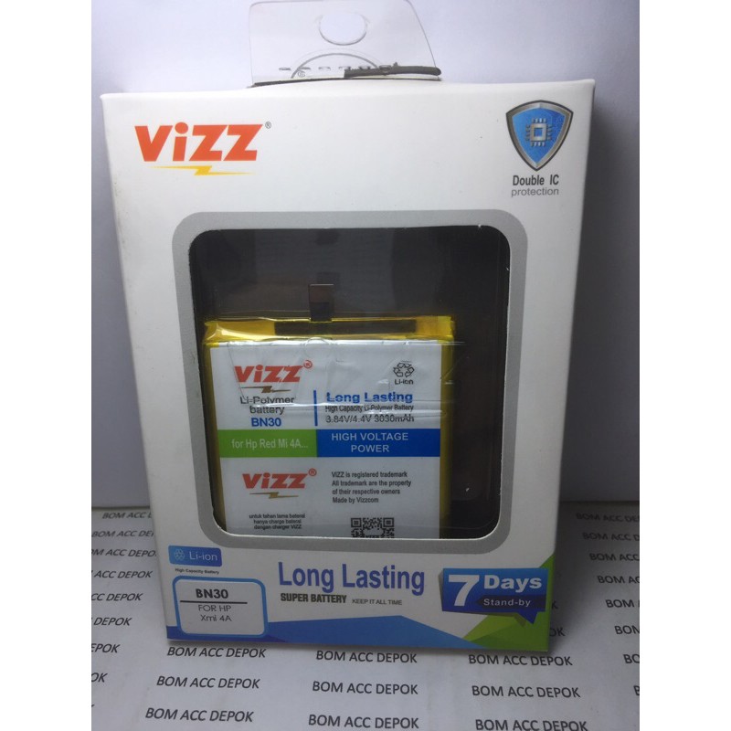 Baterai Vizz Xiaomi Redmi 4A : BN30