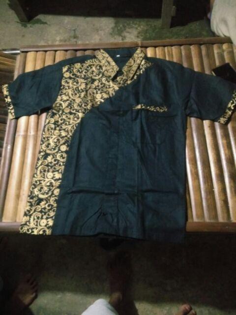 Size M L Xl Xxl Bswart Batik Hrb026 Kenongo Hem Batik Monochrome Semut Coklat Kemeja Batik Pria