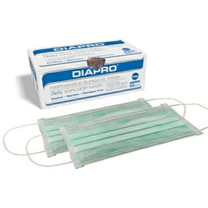 DIAPRO Disposable Surgical Mask 3Ply isi 50pcs Earloop Masker Medis