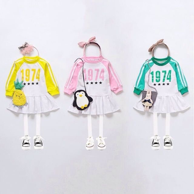 Mini dress anak lengan panjang import
