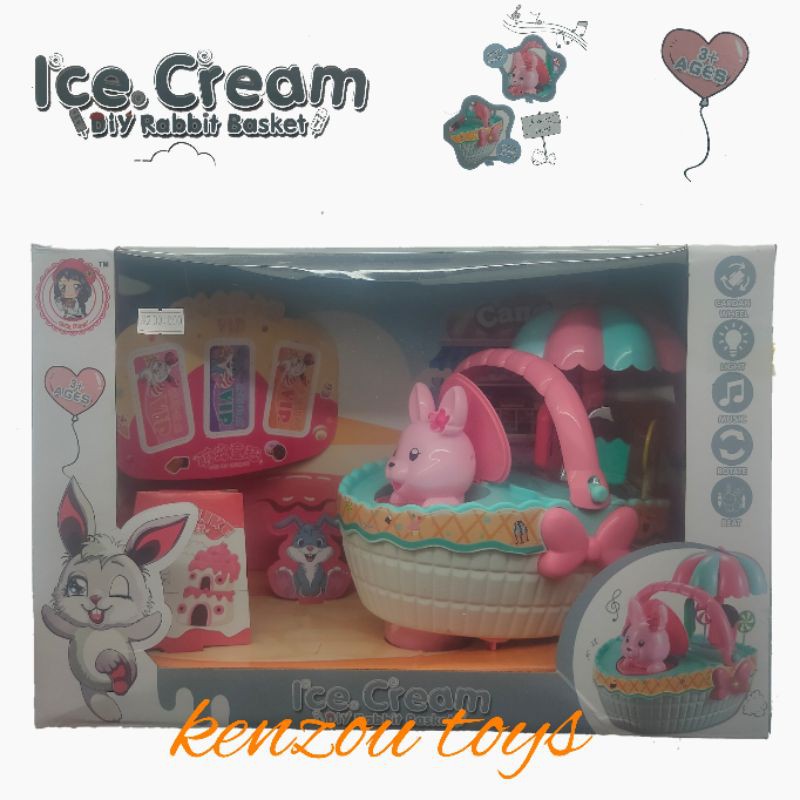 Mainan ice cream diy rabbit basket