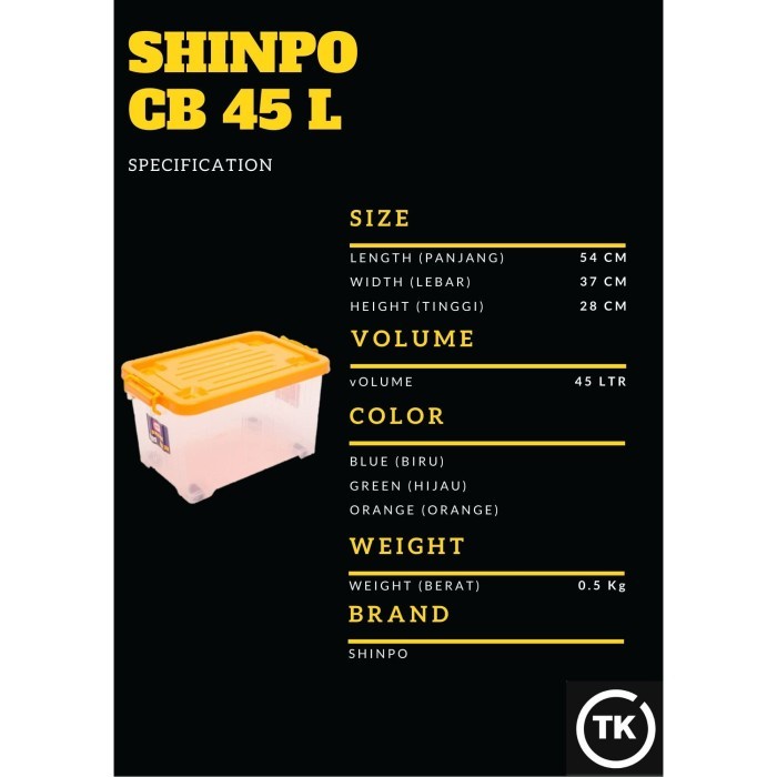 

Shinpo Container Box Cb 45 Liter (By Ninja Express) Terpercaya