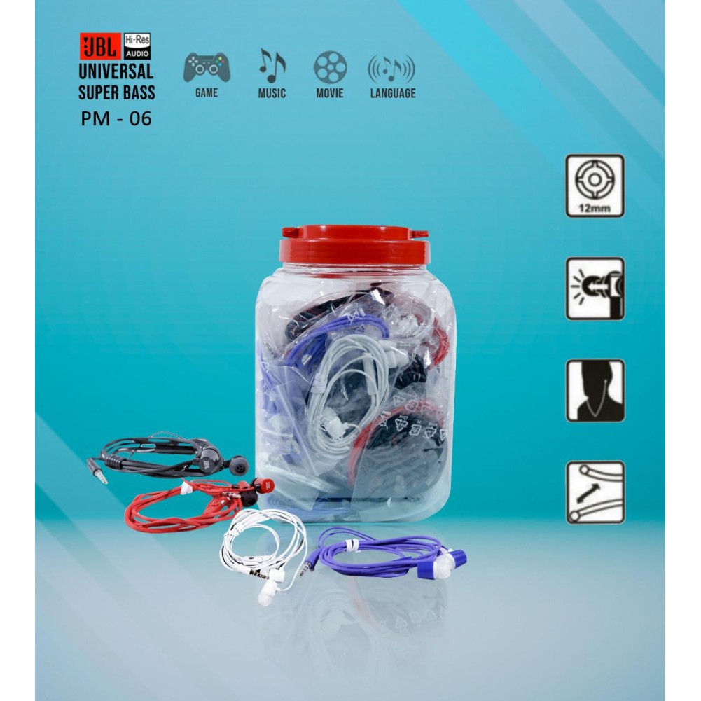 Toples ( isi 50 pcs warna MIX ) Headset/handsfree PM-01/PM-02/PM-03/PM-05/PM-06