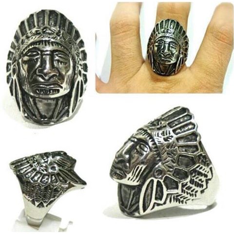 Cincin Karakter - Figure Ring AMERICAN NATIVE (CHIEF)