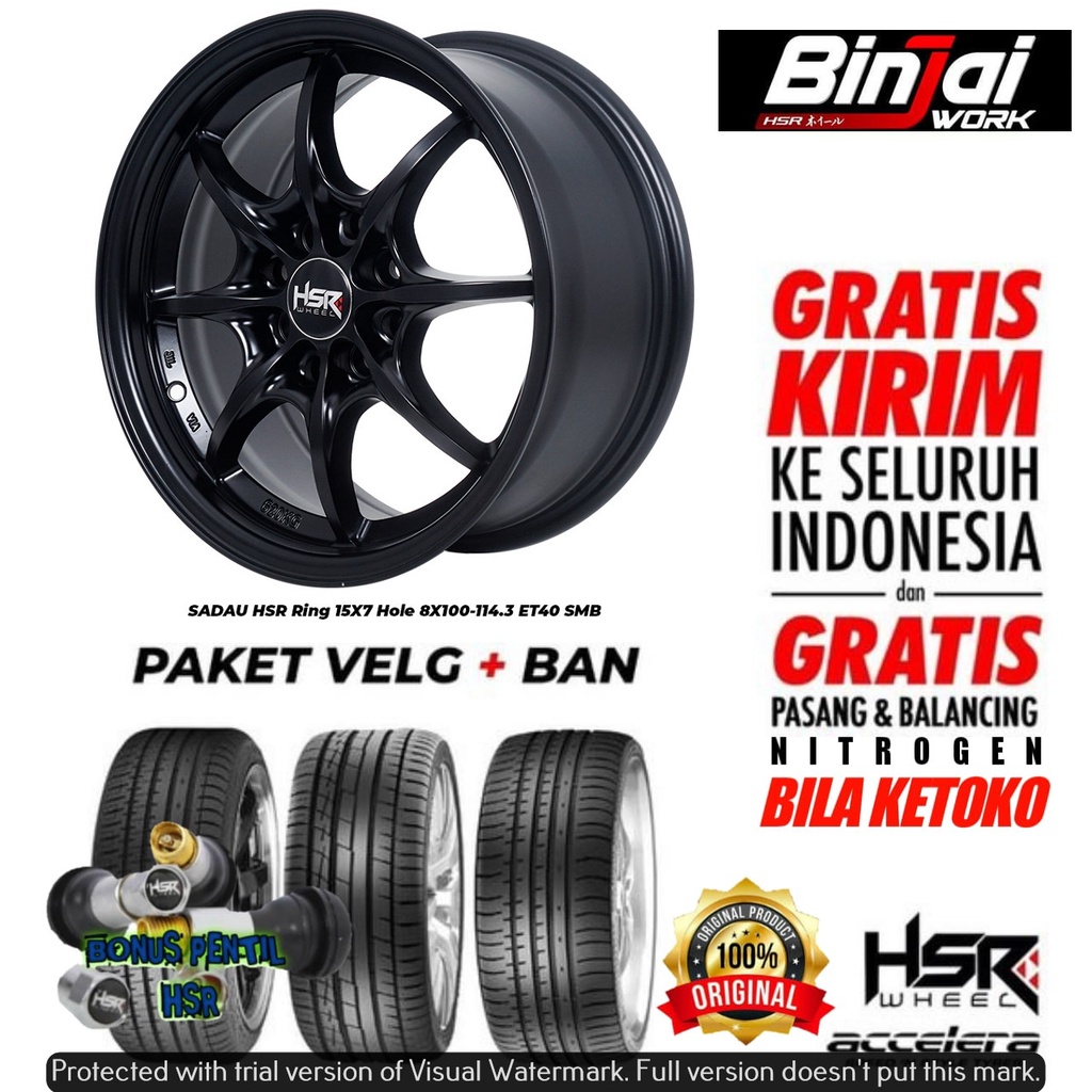 Paket Velg Mobil Racing Ring 15 SADAU HSR R15 Plus Ban Forceum Agya - Pelek Murah gratis ongkir kese