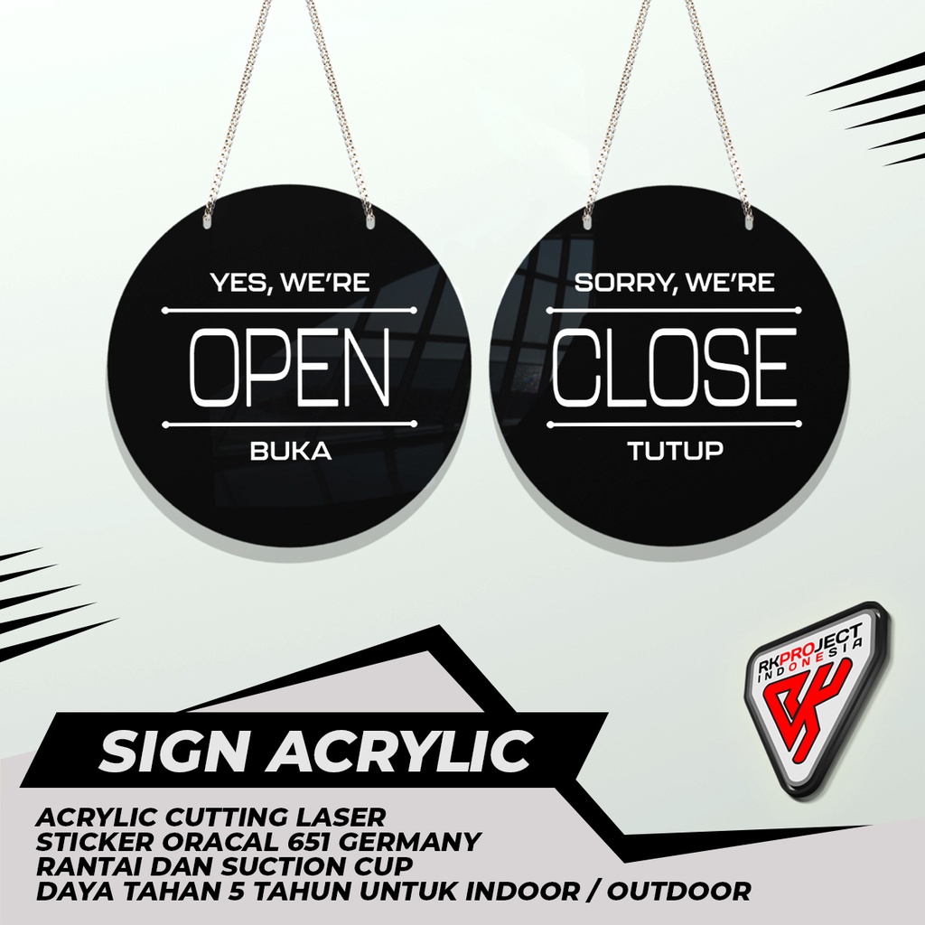 

SIGN BOARD AKRILIK ACRYLIC BULAT OPEN - CLOSED V3