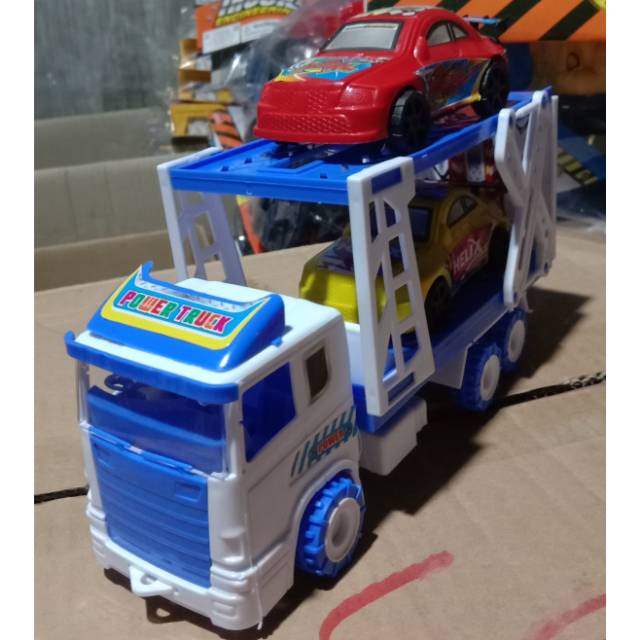 ST 2081 mainan anak mobil mobilan truck pengangkut 2 mobil tidak gandeng / mobil truck mainan