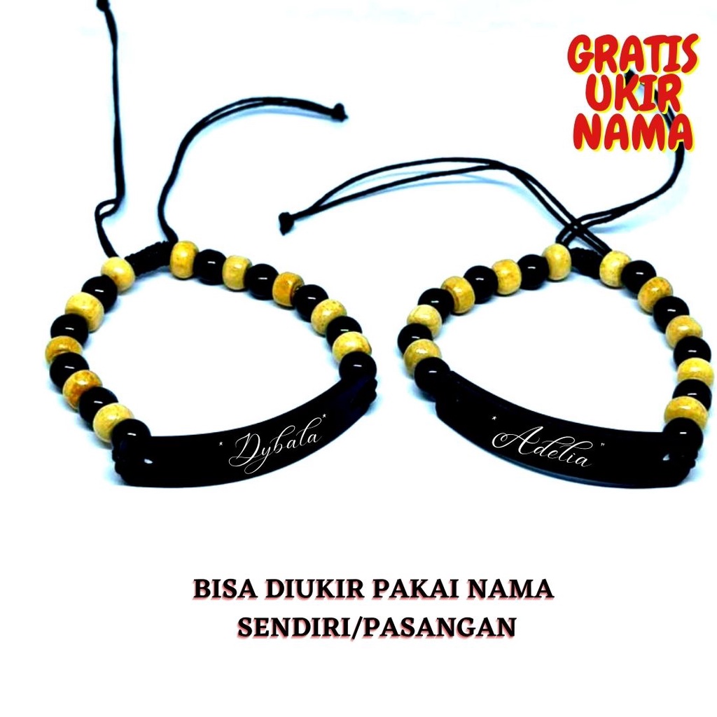 GELANG COUPLE NAMA,GELANG PASANGAN,GELANG UKIR NAMA