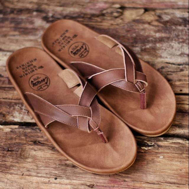 SANDAL KULIT PRIA CEVANY CHINELO BLACK BROWN TAN KULIT SAPI ASLI ORIGINAL HANDMADE