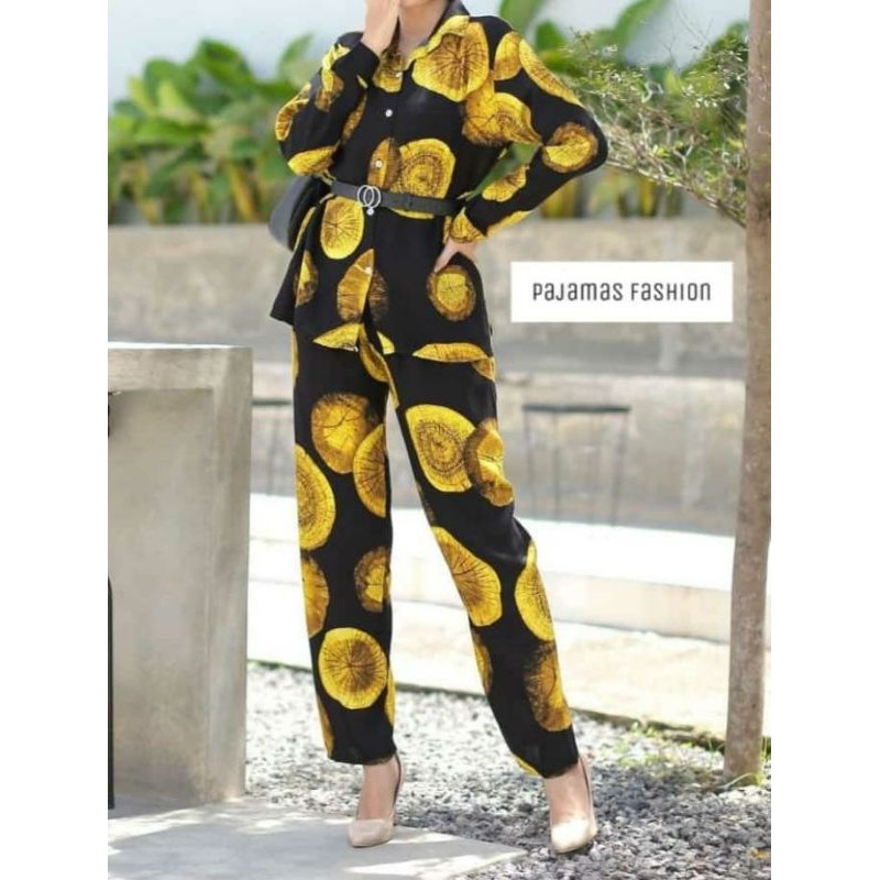oneset / setelan /piyama motif kayu