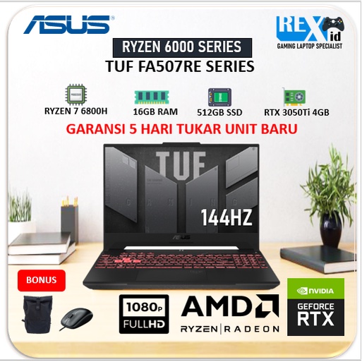 Laptop ASUS TUF FA507RE RTX 3060 RYZEN 7 6800H