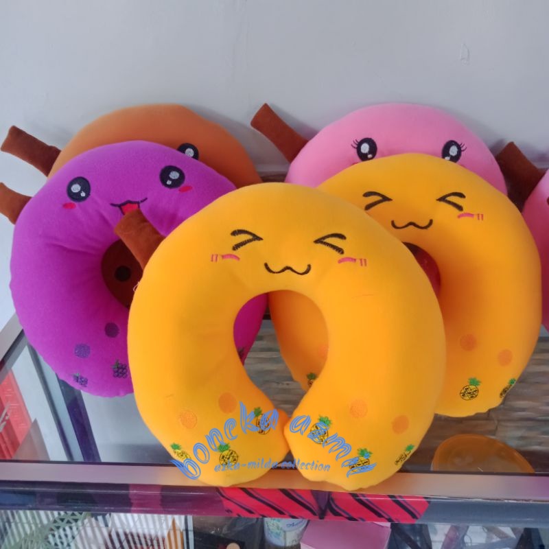 Bantal leher karakter boba bubble milk tea