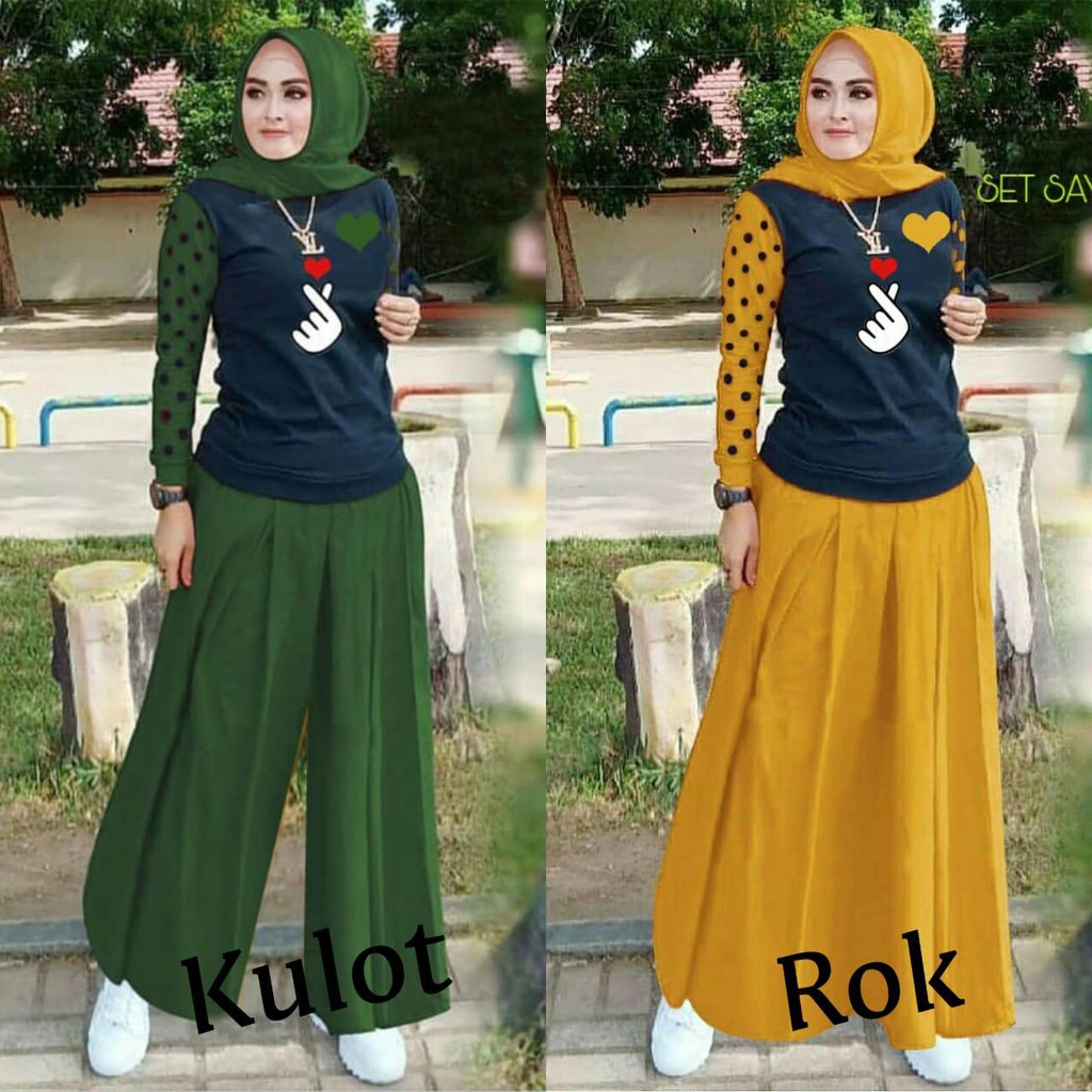 SET ROK SAYONARA / STELAN SET KULOT ROSIDA