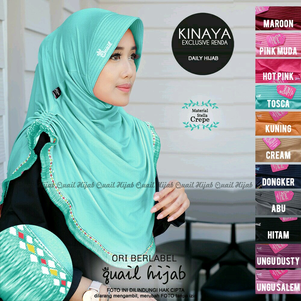 TERMURAH Kinaya Hijab | JILBAB KHIMAR SYARI INSTANT BERGO PET ANTEM KERUDUNG by Quail Hijab