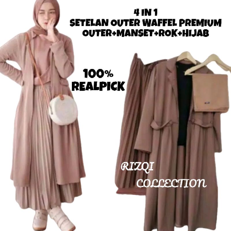 100% REALPICK SETELAN OUTER WAFFEL PREMIUM RIZQI COLLECTION