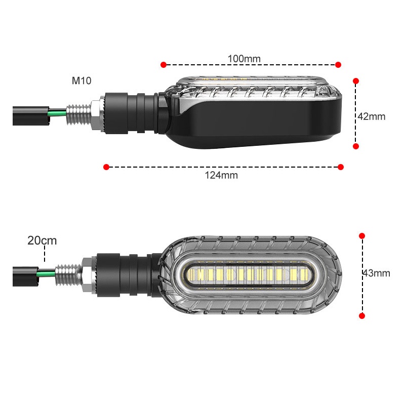 Lampu Sein / Rem / DRL LED 2 in 1 Universal M10 Untuk Motor