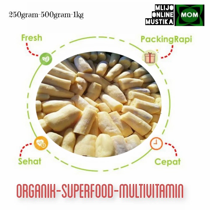 

TAPE SINGKONG MANIS 1KG / PUNEL MURAH / BONDOWOSO / FREEBESEK / POHONG
