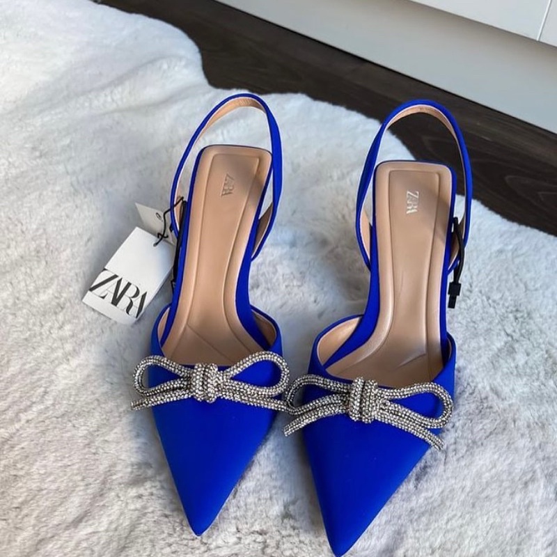 High Heels Zara Blue biru Pita swarovski