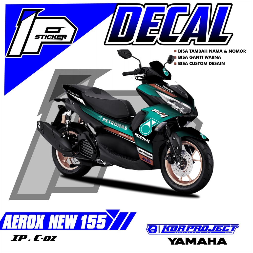Decal AEROX 155 NEW PETRONAS - Sticker Decal Variasi List YAMAHA AEROX 155 NEW PETRONAS IP.C-02 Desi