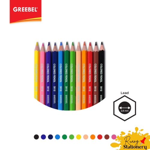 

GREEBEL 3012 Half Classic Colour Pencil 12 Warna Pendek [1 Set]