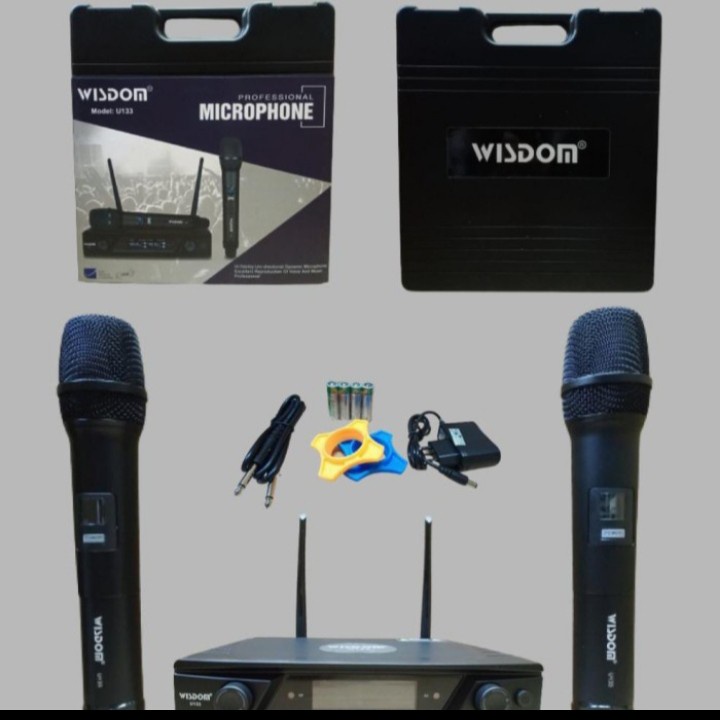 MIC WIRELESS WISDOM U133 2 MIC PEGANG ( ORIGINAL)