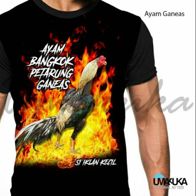 Kaoa Umakuka 3d fullprint Ayam Ganeas Bangkok Petarung aduan laga oblong anak cowok distro murah