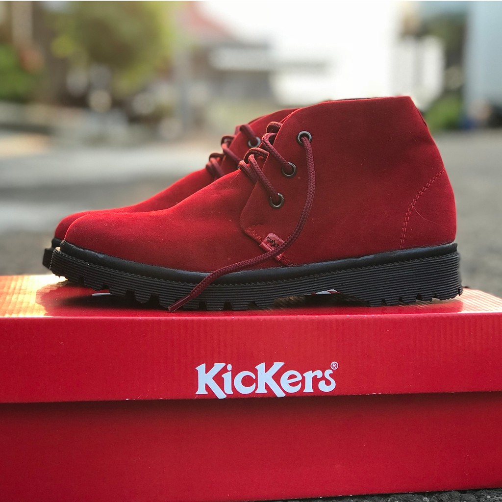 Murah Sepatu Semi Boot Wanita Kickers Gaya Santai Kerja