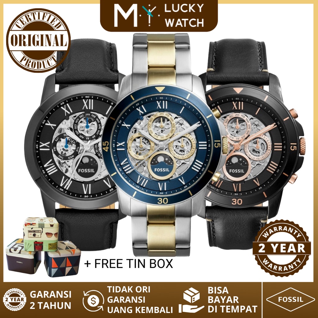 [ Original - Garansi 2 Thn ] Jam Tangan Pria Grant Automatic ME3028 ME3188 ME3141 Stainless Steel Ku