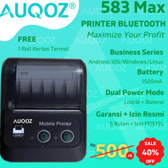 Auqoz 583 Max Bluetooth Thermal Printer Termal Pos Kasir Android Ios