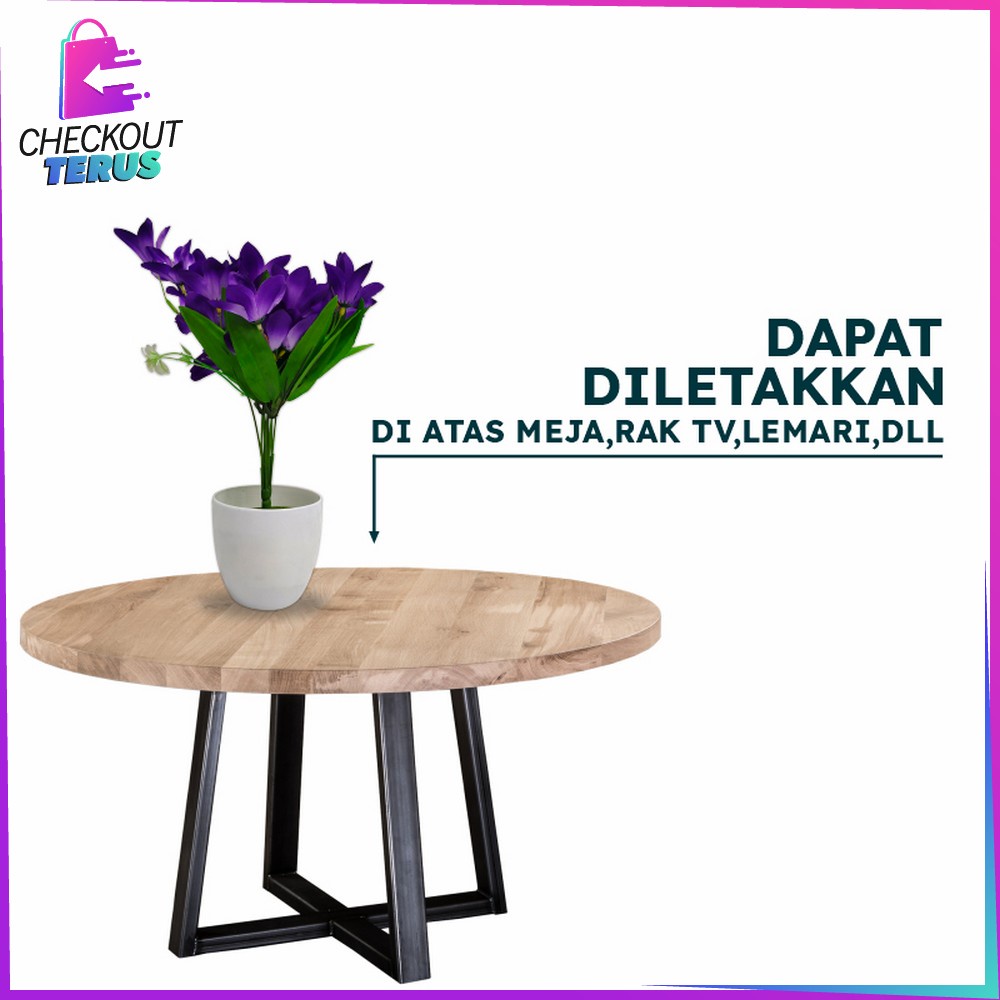 CT C548 Pot Bunga Hias Ornamen Bunga Lily Artificial Dekorasi Rumah Hiasan Pajangan Bunga Hias Plastik